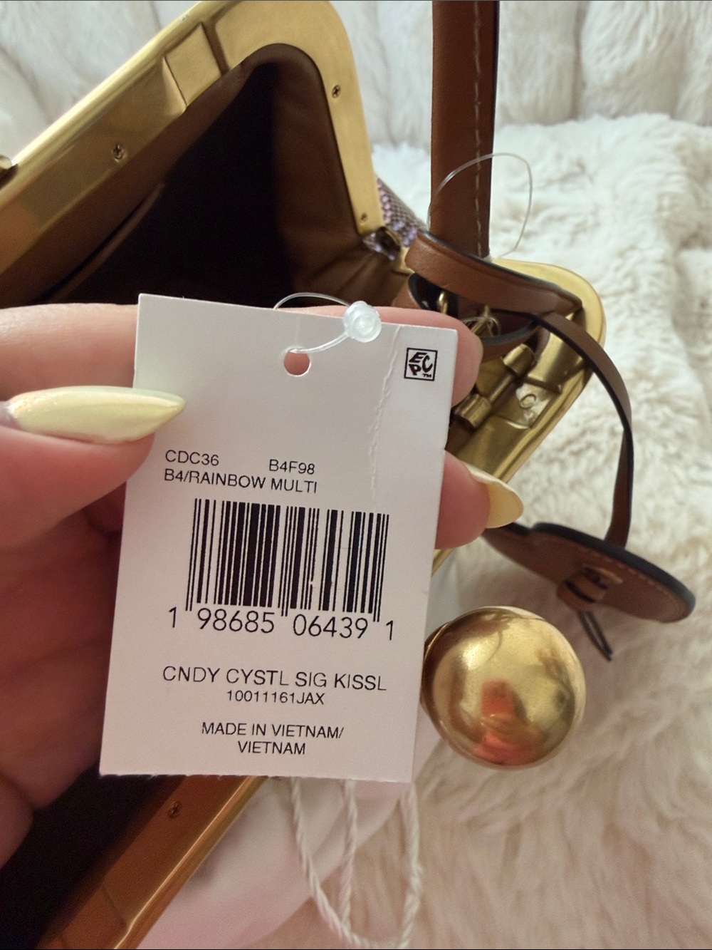 Coach Kisslock Frame Bag 16 In Crystal Signature Jacquard - Picture 11 of 14